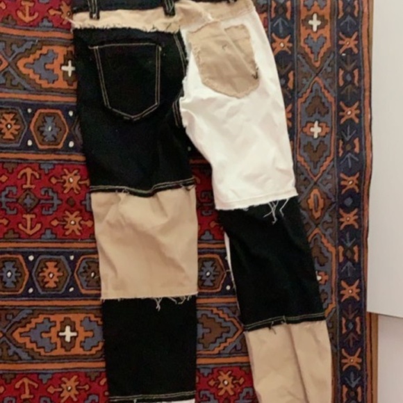 Brown, white and black patchwork denim never worn - Picture 6 of 9